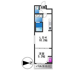 フジパレス東花園駅北I番館 1LDKの間取図画像