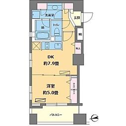 カスタリア高輪台 1DKの間取図画像