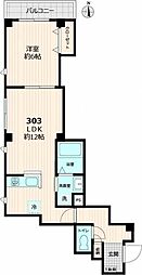 仮称グレース 3階1LDKの間取り