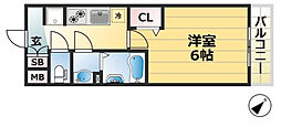 プレサンス神戸ラディアラ 1Kの間取図画像