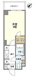 バウスフラッツ品川大井町 1Kの間取図画像