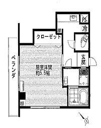 アーバン四季 2階1Kの間取り