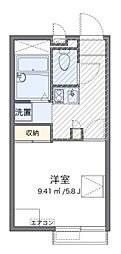 レオパレスシルフィー 1Kの間取図画像