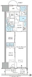 パークアクシス品川天王洲アイル 8階2LDKの間取り