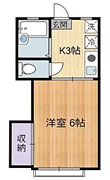 ラズライト 1Kの間取図画像