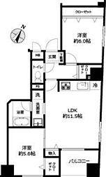 ステラート田園調布 2LDKの間取図画像