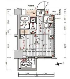 プレシャスハーモニー八王子 5階1Kの間取り