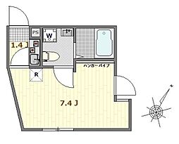 サザンロード堀切II 2階1Kの間取り