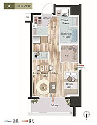 デュオフラッツ大森East 1LDKの間取図画像