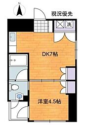 MSQUARE 1DKの間取図画像