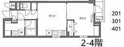 ワーフときわ台 1DKの間取図画像