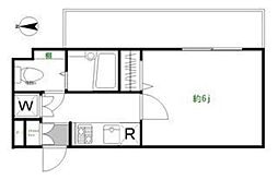 都営三田線 板橋本町駅 徒歩5分の賃貸マンション 2階1Kの間取り