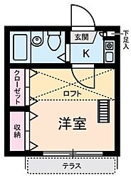 セントラル蒲田 1階1Kの間取り