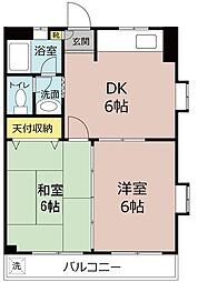 第七成和ハイツ 2DKの間取図画像