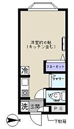 ハイツライラックナカムラ ワンルームの間取図画像
