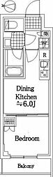 ハーモニーレジデンスクロスゲート 1DKの間取図画像