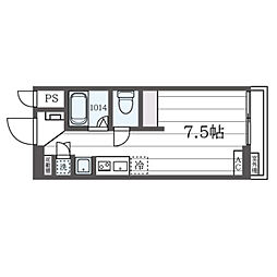チェリーハイツ諏訪Ｂ 1階ワンルームの間取り