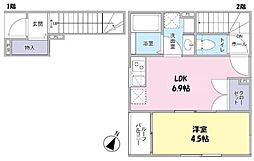 Legume ail graisse 2階1DKの間取り