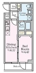 ティモーネグランデ新川崎 1DKの間取図画像