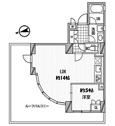 パシフィックコート中延 1LDKの間取図画像