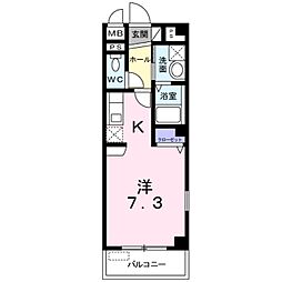 イーストウエノシバ ワンルームの間取図画像