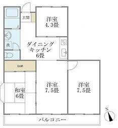 ハウス崔綜 4DKの間取図画像