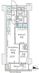 ロイヤルパークス赤羽サウス 5階2LDKの間取り