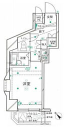 クレアシオンイチガヤニシ 1Kの間取図画像