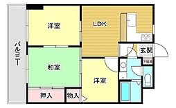 プレジデント箱崎 3LDKの間取図画像