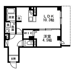 第二英ハイツ 1LDKの間取図画像