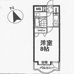 永吉マンション 1Kの間取図画像