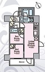 リビオメゾン浅草橋 1SLDKの間取図画像