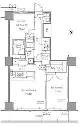 パークアクシス豊洲 2LDKの間取図画像