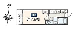 ＭＥＬＤＩＡ西八王子III 1階1Kの間取り