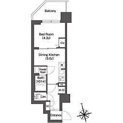 コンフォリア・リヴ品川南大井 6階1DKの間取り