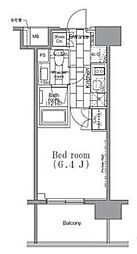 JR山手線 目黒駅 徒歩10分の賃貸マンション 2階1Kの間取り