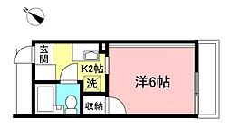 シティハイム　エマーシュ 1階1Kの間取り