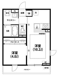 ハイツ・ルミエール 1LDKの間取図画像