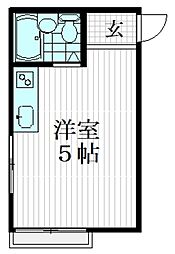 小山台コーポ ワンルームの間取図画像