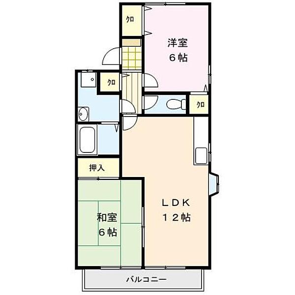 ネオポリス津福 205｜福岡県久留米市津福本町(賃貸アパート2LDK・2階・57.00㎡)の写真 その2