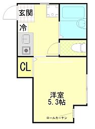 ラルーチェ武蔵小杉 1Kの間取図画像