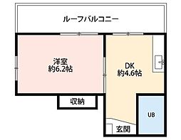クレスト上北沢 1DKの間取図画像