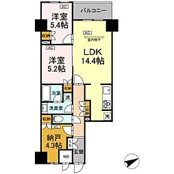 サンジョイアゼロ 3階2SLDKの間取り