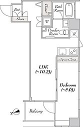 ブルロック銀座イースト 2階1LDKの間取り