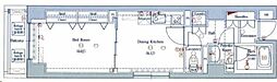 ブレシア銀座イースト 1DKの間取図画像