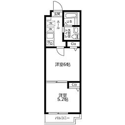 シュバルブラン 2階2Kの間取り
