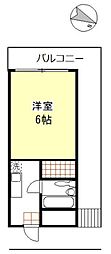 グリーンハイツ・樽味3 1Kの間取図画像