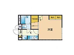 アジュール那珂川 1Kの間取図画像