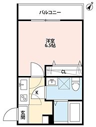 ベルクラシック 1Kの間取図画像