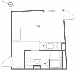 エクサム初台 3階ワンルームの間取り